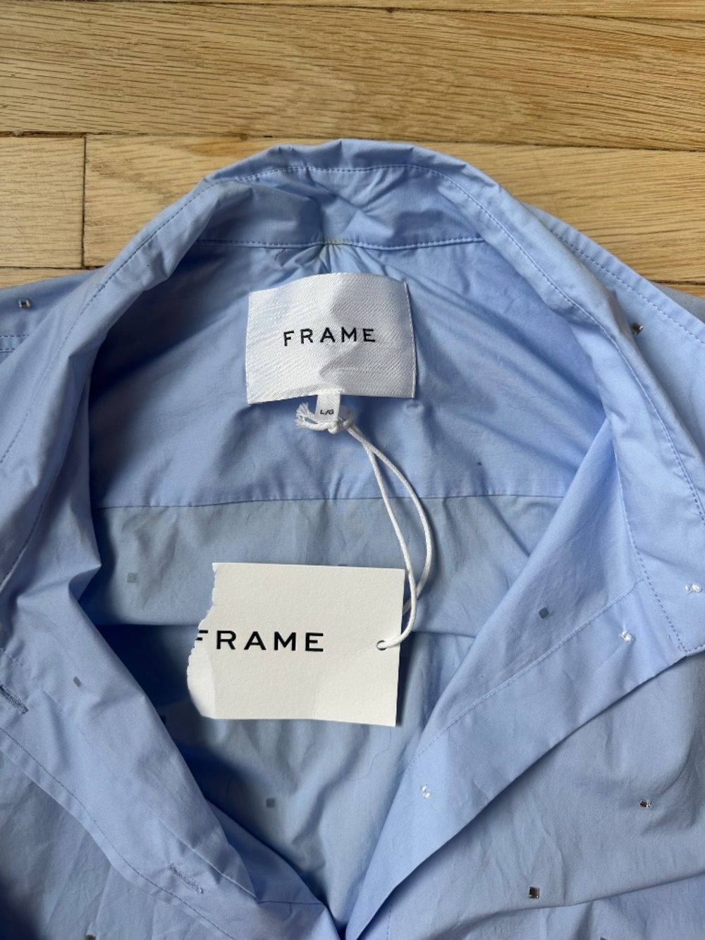 FRAME Button up rhinestone shirt - Picture 3 of 4